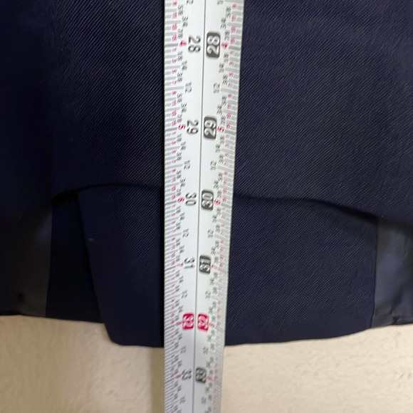 Burberry 44 Mens Navy Wool Double Breasted Peak Lapel Pocket Brass Button Blazer - Picture 7 of 10